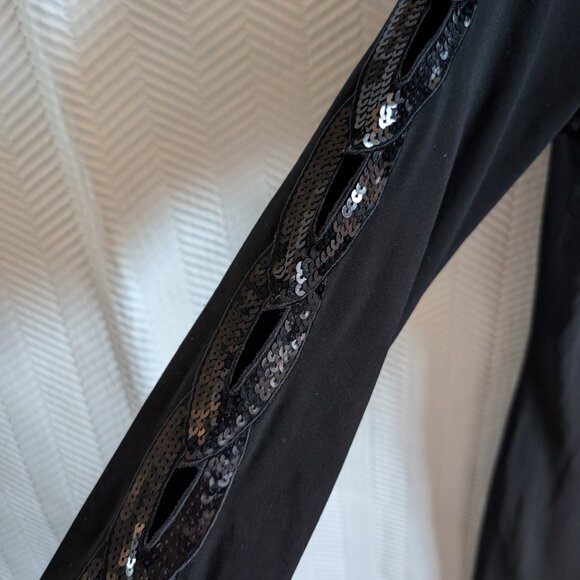 Joseph Ribkoff Long Sleeve Black Sequin Dress Size 10 Cocktail Wedding Guest - Picture 10 of 16